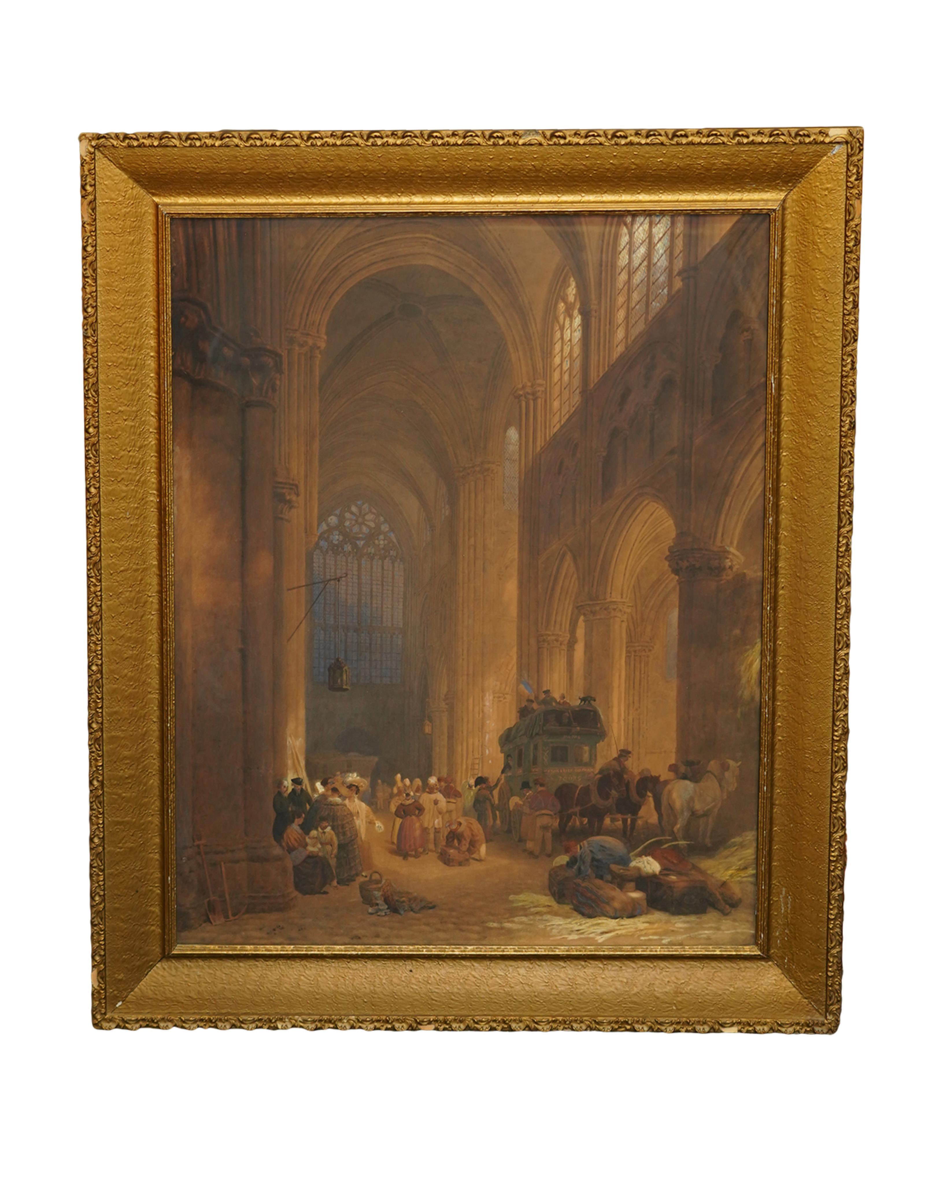 Frederick Nash, 1782-1856, 'Interior of Notre Dame Cathedral, Paris'